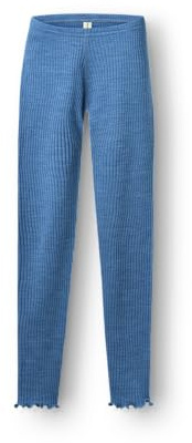 Dilling Kinder Merino Leggings 4x2 Slim Rib mit Rüschenabschluss aus 100% Bio Merinowolle Base Layer atmungsaktiv