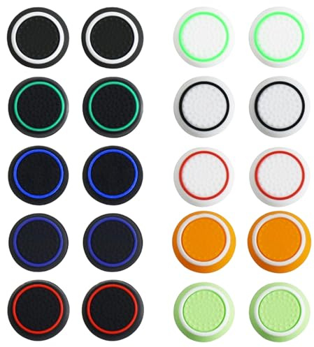 Thumb Grip Joystick Caps for PS5/PS4 Controller, 20 Pcs Silicone Non-slip Controller Grips, Thumb Grips, Thumbstick Caps Compatible with PS4 / PS5 / Xbox/Controllers Grip