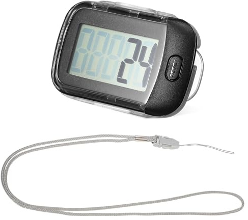 DIYEAH Podomètre 3D Léger Clip et Cordon Noir, Compteur de Pas Précis pour Seniors et Fitness, Podomètre de Marche Portable pour Femmes et Randonnée, Suivi D'activité Quotidienne