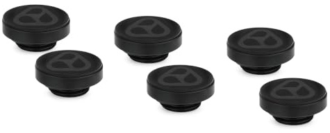 Thermal Grizzly - DeltaMate Plug - 6er Pack - Verschluss Fitting - Schwarz - CNC-gefrästes Messing - G1/4 Zoll Außengewinde - Zur Abdichtung von Innengewinden in Wasserkühlungen