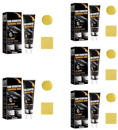 Kratzer Entferner Auto, Car Scratch Remover Wax, Kratzerentferner Autolack, Autopolitur Kratzer Entfernen, Lackkratzerentferner Auto, Lack Reparatur für Autolack Politur, Polierpaste, 5 Stück