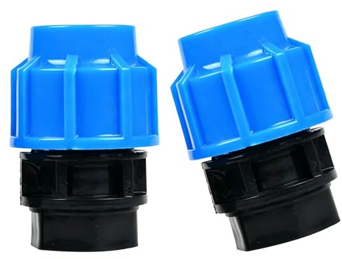 Raccord PP 32 mm x 1 pouce filetage intérieur, 2 pièces, connecteur de tuyau pour tubes PE, compatible avec les raccords courants.