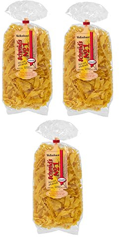 Schmids No.1, 3x geformte Nudeln Wellenband 500g, vorzüglich im Geschmack und herzhaft im Biss