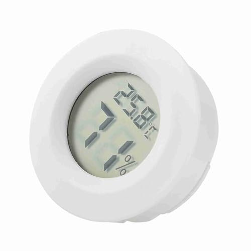 Mini-Digital-Hygrometer & Thermometer für Reptilzucht, Innenlufttemperatur-Monitor mit großer LCD-Anzeige und Hintergrundbeleuchtung für Halterung in Tropen oder Sumpfabschnitt (White)