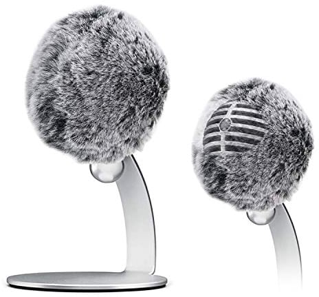 Microphone Furry Windscreen - Wind Shield Mic Windshield Muff Fur Custom Fit Compatible with Shure MV5 Condenser Microphone
