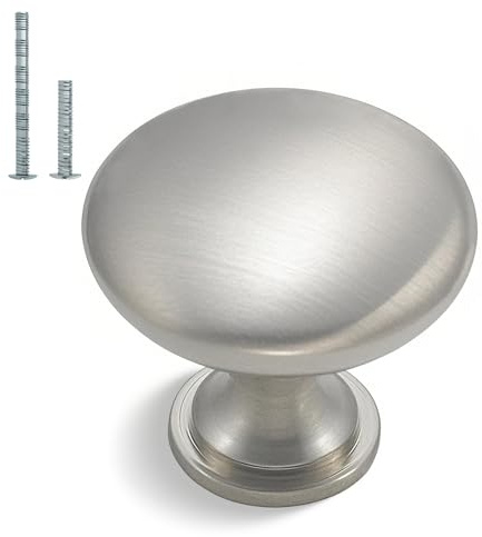 homdiy 30 Pack Cabinet Knobs Brushed Nickel Drawer Knobs - Solid Zinc Alloy Kitchen Pulls Modern Cabinet Hardware for Dresser Drawers