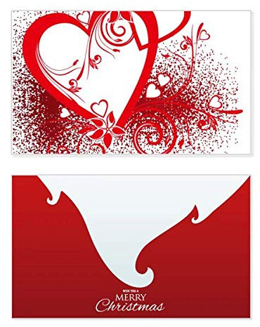 Weihnachtskarte für Valentinstag, Weihnachten, Herzen, Blumen, Weiß