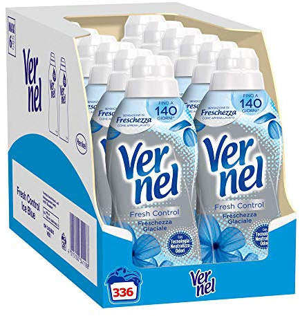 Vernel Fresh Control Ammorbidente Neutralizza Odori, profumazione Freschezza Glaciale, Confezione da 12 x 700 ml