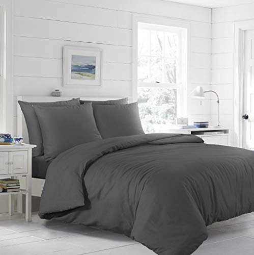 EDS Plain Bettwäsche Set, 100% Baumwolle, hypoallergen und atmungsaktiv, hautfreundlich, flauschig weich, elegant, faltenfrei (Holzokhle - 155 X220 cm)