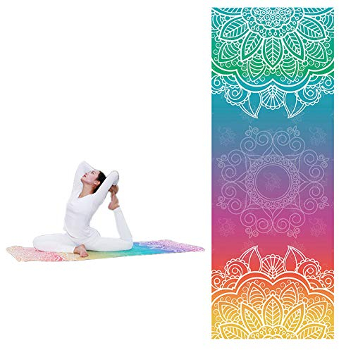WPCASE Yoga Handtuch Rutschfest - Antirutsch Yogadecke, Sporthandtuch für Fitnessstudio, Bunt m017-1