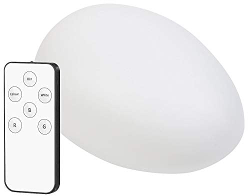 Lunartec Leuchtende Steine: Solar-LED-Dekostein mit Fernbedienung, RGB+W, IP44, 32 cm (Beleuchtete Steine Außenbereich, LED Garten, Fernbedienungen)