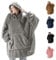 Oversized Sherpa Hoodie Blanket - Super Soft, Warm & Comfortable - One Size Fits All Adults, Men, Women & Teens