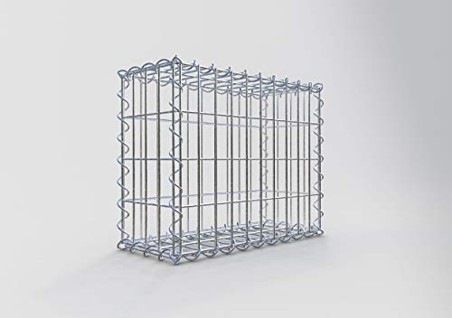 Gabiona Paniers de gabion carrés - Paniers à pierres à remplir - Panier grillagé résistant aux intempéries - Panier métallique original - Fabriqué en Allemagne (50 x 40 x 20 cm)
