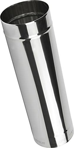 Kolor Edelstahl Rauchrohr Kaminaufsatz Ofenknie Ofenrohr Abgasrohre Rosette Regenhut Rohr Bogen T-Stück Kaminhaube Grundplatte (DN 100 mm, Rohr 500 mm)