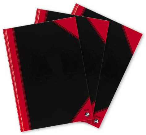 Bantex Notizbuch A5 blanko, 192 Seiten, 70 g/m², Hardcover, schwarz, 3 Stück
