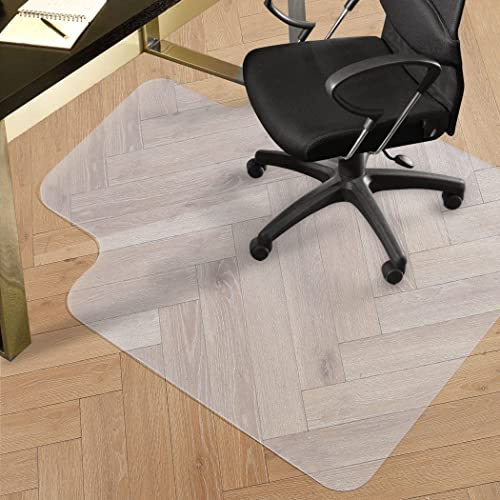 MARLOW Office Chair Mat for Hard Floor, 120 x 90cm Anti-Slip Desk Chair Mat, PVC Floor Protector, Large Floor Mat for Office Chairs, Gaming Chairs, Computer Chairs (Clear)