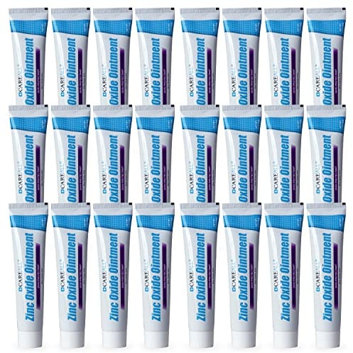 CareAll Zinc Oxide 20% Skin Protectant Barrier Ointment 2 oz (24 Pack), Relieves, Treats and Prevents Minor Skin Irritations due to Diaper Rash. Helps Seal Out Wetness. Protects Chafed Skin.
