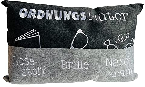 BUSDUGA 2899 Ordnungshüter Kissen 57x37cm endlich Ordnung auf dem Sofa! Kissen mit 3 Taschen