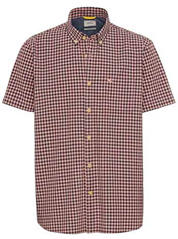 camel active Herren Kurzarmhemd aus Reiner Baumwolle Rot, Menswear-L