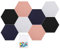 8 PièCes Tableau D'Affichage Feutre Auto-AdhéSif, Tableau En LièGe Mural, Panneau En Liege Mural Hexagonal Autocollant Liege Pour Notes, Photos, Publicité, Avec éPingles