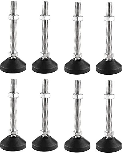 SHUIOG 8 Stück Stellfuß M12 x 80MM Einstellschraube, Möbelfuß Sockelfuß Kann Tragen Verstellbare Füße Stellschraube Stellteller Stellfuß Maximal 20 ° Neigung (8PCS M12 x 80mm x Ø50mm)