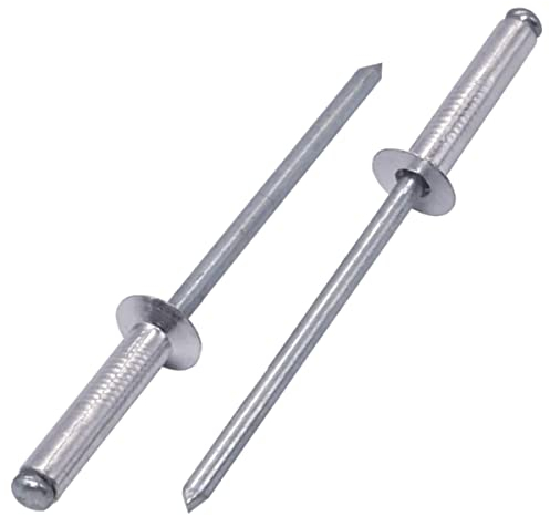 SKIR'CO (100 Stück) Aluminium Senkkopf Blindnieten 3,0 x 16 mm, Stahldorn, Popnieten
