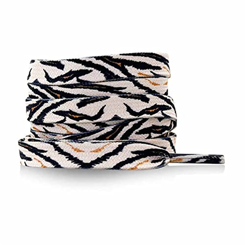 GIVBRO Lacci per scarpe con stampa leopardata Lacci piatti per scarpe da stivale lacci di ricambio per scarpe casual da passeggio accessori bianchi - 120 cm