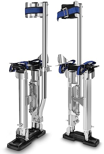 FAHKNS Drywall Stilts 18-30, Stilts for Adults Adjustable Aluminum Work Stilts for Sheetrock Drop Ceiling Painting Painter Pruning Branches or Cleaning
