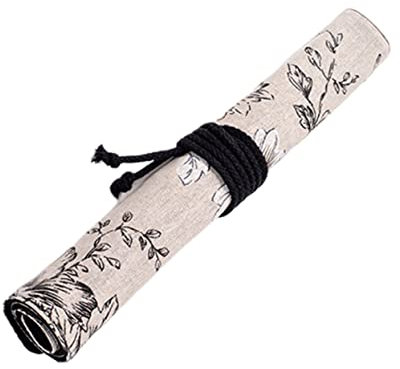 Cabilock 20 Buntstiftrollen Pinselaufbewahrung Make-Up-Pinsel Rollenbox Federmäppchen Hohe Kapazität Pinseltasche Schwarze Bleistiftverpackung Pinselrolle