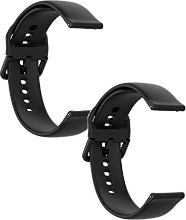 20mm Armband Kompatibel mit Garmin Vivoactive 3/Venu/Vivomove 3/Luxe/Style/HR Armband Sport Silikon Uhrenarmband Replacement Wechselarmband Ersatzarmband (Schwarz+Schwarz)
