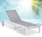 blumfeldt Sonnenliege Klappbar, Polyester-Sonnenliegen mit Aluminium Rahmen, Rollen, Schnelltrocknende Gartenliege Wetterfest, Liegestuhl Verstell- &, Klappbare, Hellgrau, 1 x Liege