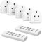 DEWENWILS Wireless Remote Control Sockets, 13A 3120W Heavy Duty Remote Switches, 30M Control Range, Programmable Remote Plug for Vacs, UKCA Listed, 5 Sockets and 2 Remotes