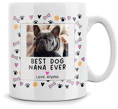 Rib ticklerz - Personalised Best Dog Nana Ever Mug Christmas Xmas Gift Birthday Gifts Mother's Day Present Custom Humour Ceramic Coffee Tea Cup - MG344