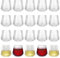 CYEER 20 Pack Plastic Wine Glasses, 400ml/14oz Stemless Wine Glasses Reusable BPA-Free, Unbreakable Drinking Glasses Tumblers Modern Style for Champagne Red White Coktail, Picnic Camping and Party Use
