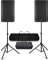 VONYX VSA120S 12 Active DJ Speaker Packages with STM-3007 6-Channel Mixing Desk, Stands & Bluetooth – Complete PA System Package Kits for Parties, Events & Gig Performances