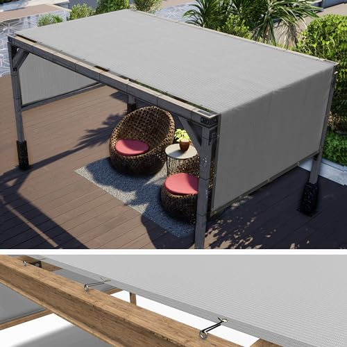 ColourTree Pergola-Sonnenschutz, Ersatzbezug, LSF 50, handelsübliche Qualität, 260 g/m², für Terrasse, Garten, Hinterhof, 3 x 3 m, Grau