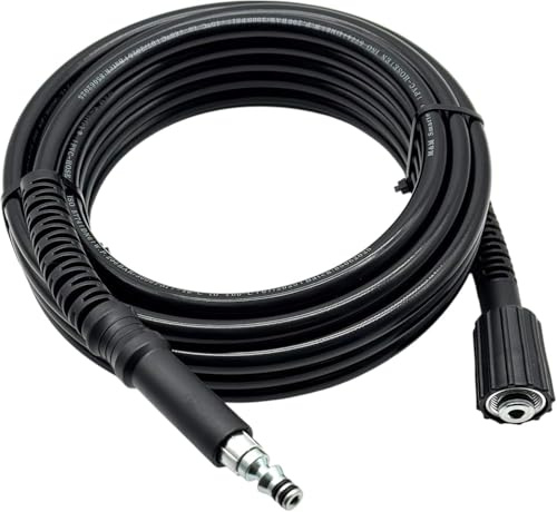 M&M Smartek Hochdruckschlauch 25m für Parkside, M22x1,5 mit 15mm Nippel | Mit M22-Handverschraubung, 15mm Parkside-Nippel und Knickschutz; ausgelegt für bis zu 160 bar und 40 °C im Einsatz.