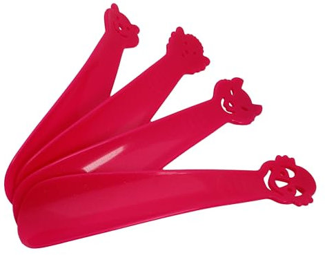 4er Pack Schuhanzieher Schuhlöffel ideal für Kinder 18cm Farbauswahl (Pink)