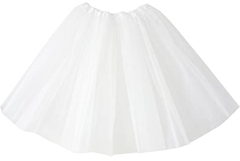 TüLlrock Mit Lichterkette Karneval Flauschiger Rock für Frauen, sechsteiliger Mesh-Rock, Tutu-Rock, Tanzrock WeißEr Rock Gelber Rock (White, B)