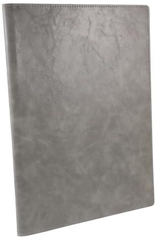 Sewroro Pu Portfolio Organizer Business Folder Mit Dokumententasche Und Mehreren Kartenfächern Magnetischer Verschluss Elegantes Graues Leder Für Büro Und Bewerbungsgespräche