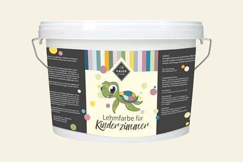 Caleo Color Clay Paint, Ecological Wall Paint for Living Room etc. High Coverage, Drip-Free, Odourless (Natural White, 5 Litres)