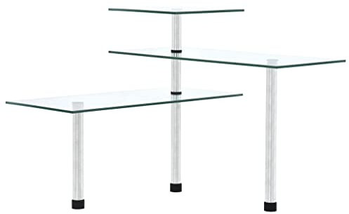 ZEYUAN Küchen-Eckregal 3 Ebenen, Eckschrank, Eckablage, Bücherregal, Schminkregal, Eckwandregal, Bookshelf, Standregal, Hartglas