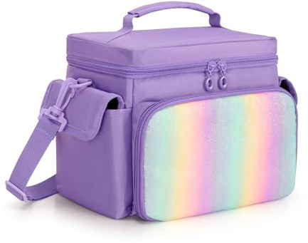 LoDrid Storage Case Compatible with Toniebox 2/1, Purple, Bag Only | Carrying Organizer for Audio Player, Portable Bag for Charge, Headphone and Accessories, Shoulder Strap and Handle