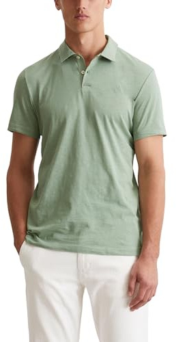Marc O'Polo Herren Kurzarm-Poloshirt aus Bio-Baumwolle Shaped Fit, Grün (Luscious Moss), L