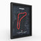 Monza GP 3D Poster im Holzrahmen I Hochwertiger 3D Druck I Racetrack I Rennstrecken Poster I Geschenk für Mann oder Motorsportfans zu Weihnachten, Geburtstag I Geschenkidee Jahrestag