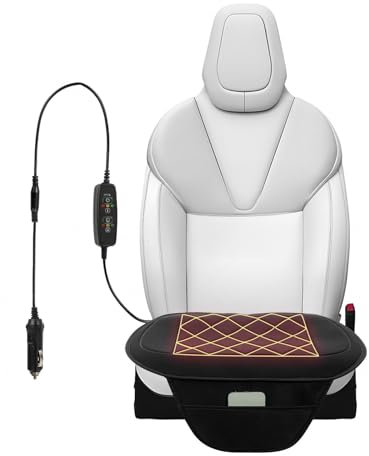 Wizvox Sitzheizung Auto, 3 Heizstufen,Intelligente Steuerung Sitzheizung Auto Auflage 12v Zigarettenanzünder Universell,Bequem Sitzheizung Auto 12v LKW,SUV Oder Transporter uz10101119,Gesäßpolster