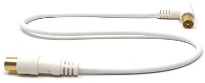 mCore TV Aerial Coaxial Cable, Male to Male, Gold Plated Connectors, Shielded for Digital and Analogue Signals, Compatible with Freeview, Freesat, Sky Box, Sat and BT TV (90 Angled, 0.5m)