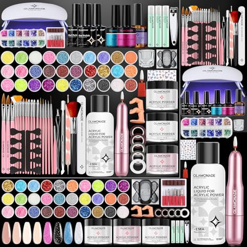 Glamonade - Professional All-in-One Acrylic Nail Kit for Beginners: This acrylic nail set is the perfect set for beginners and professionals, it contains everything you need