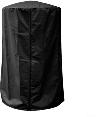 Cubierta para calentador de patio, Oxford 420D, impermeable, resistente al desgarro, cubierta antipolvo para calentador de exteriores, protector redondo para muebles, 61 x 96,5 cm (negro)