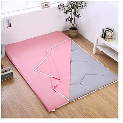 Japanischer Futon-Matratzenschoner aus Baumwolle, waschbar, mit Reißverschluss, staubdicht, rosa, 180 x 200 cm, ideal für Bett- und Futonschutz